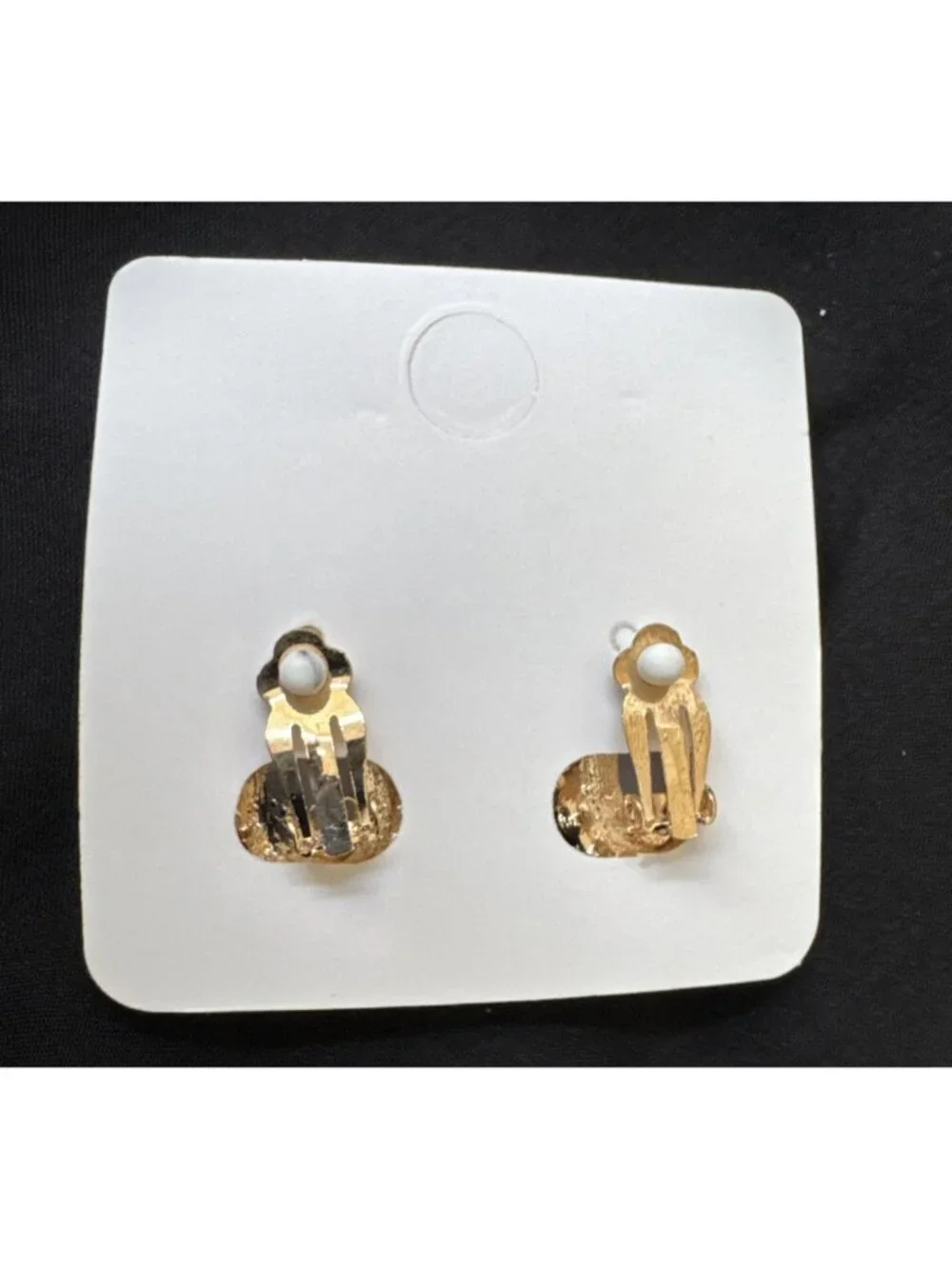 Mint Rhinestone Faux Gold Pearl CZ Fashion Clip On Earrings 1.1